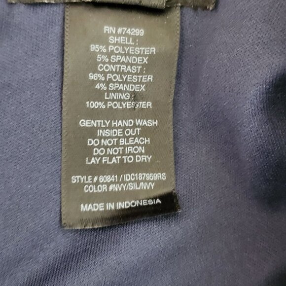 En Focus Studio Navy Blue Sleeveless Peplum Pencil Dress  Size 14 NWT - Picture 4 of 11